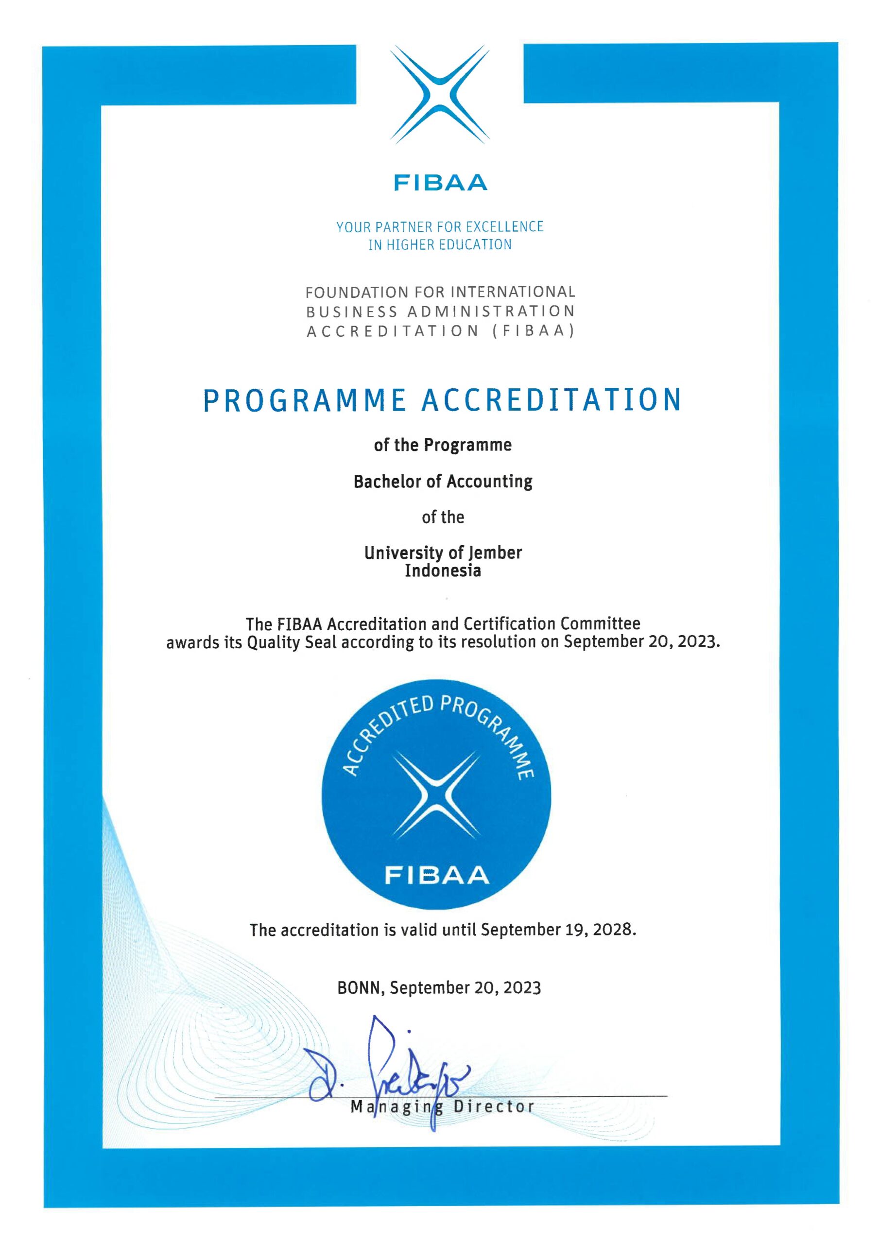 FIBAA Bachelor of Accounting