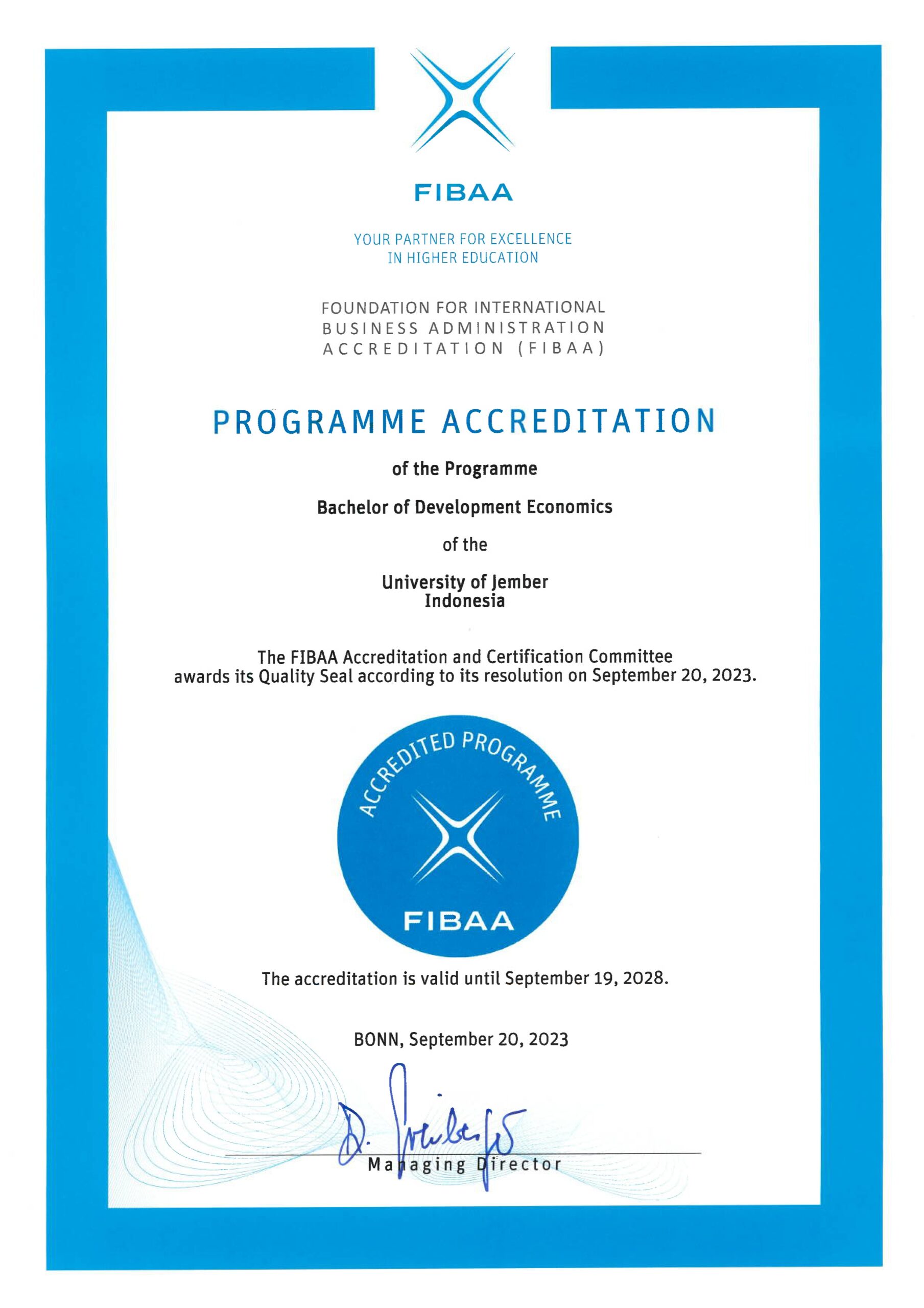 FIBAA Bachelor of Development Economics