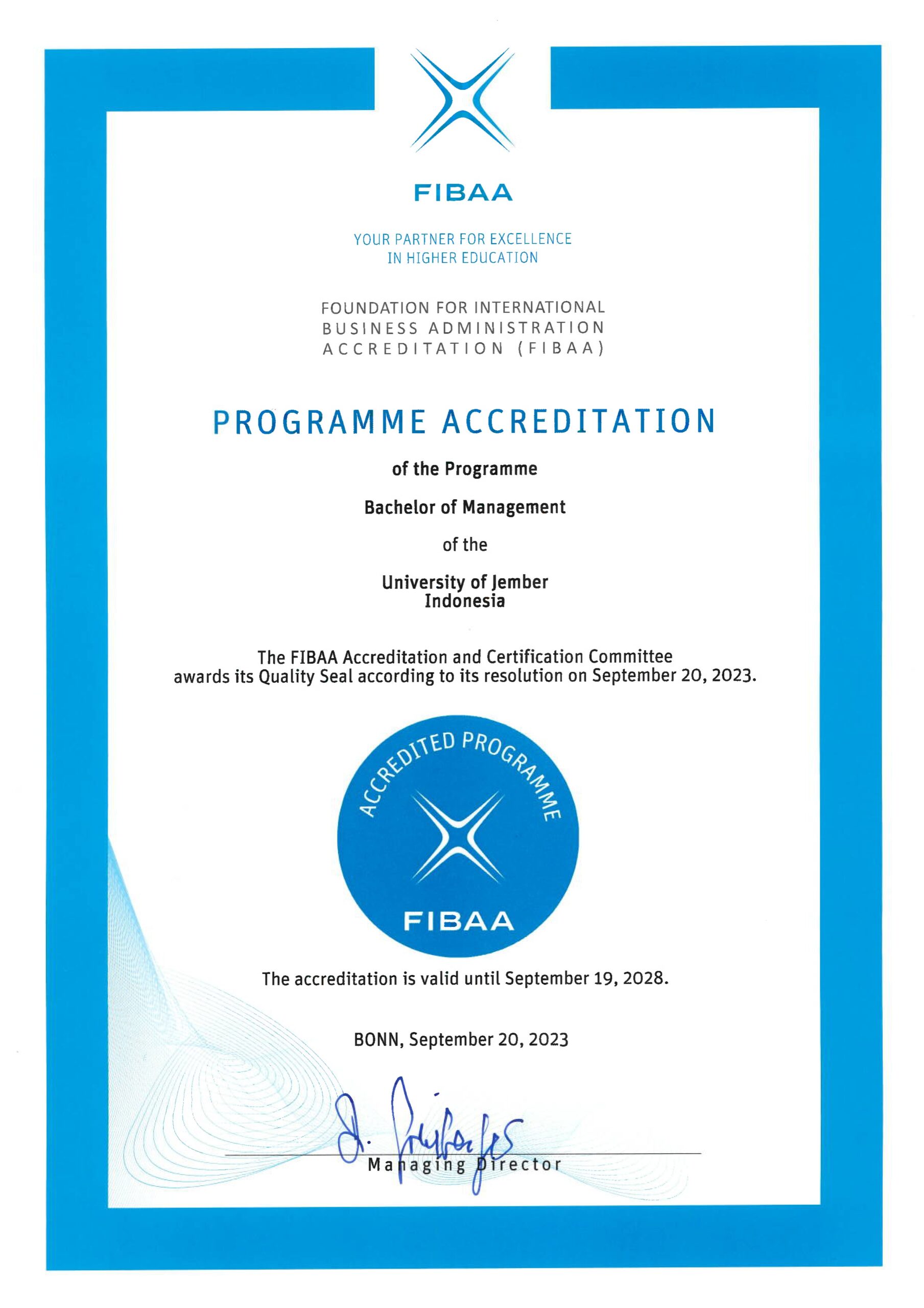 FIBAA Bachelor of Management